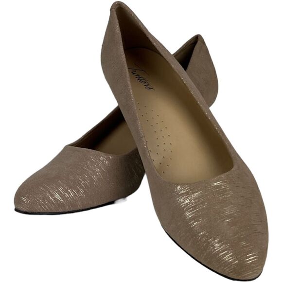 New Trotters Women Shoes US 10 Kitten Heel Pumps Kiera Tan Gold Pointed Toes - Picture 1 of 10